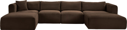 Shaggy - 5 Piece Modular Sectional With Chaise And Ottoman