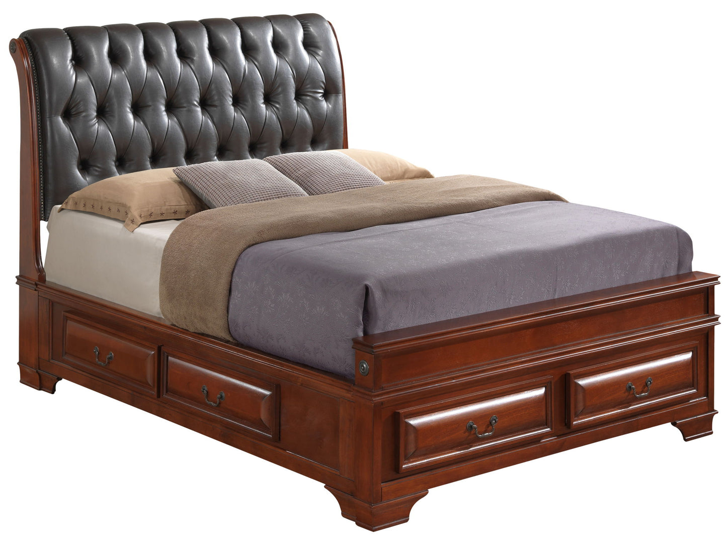 Glory Furniture - LaVita - Faux Leather Upholstered Storage Bed