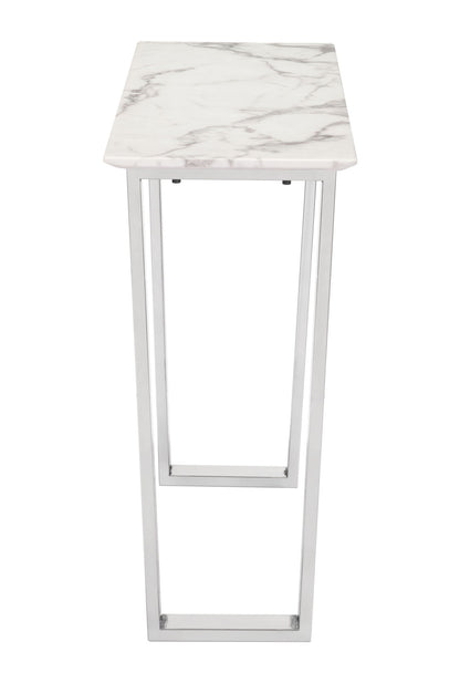 Atlas - Console Table - White / Silver
