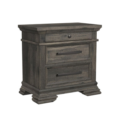 Park Ridge - 3-Drawer Nightstand - Charcoal