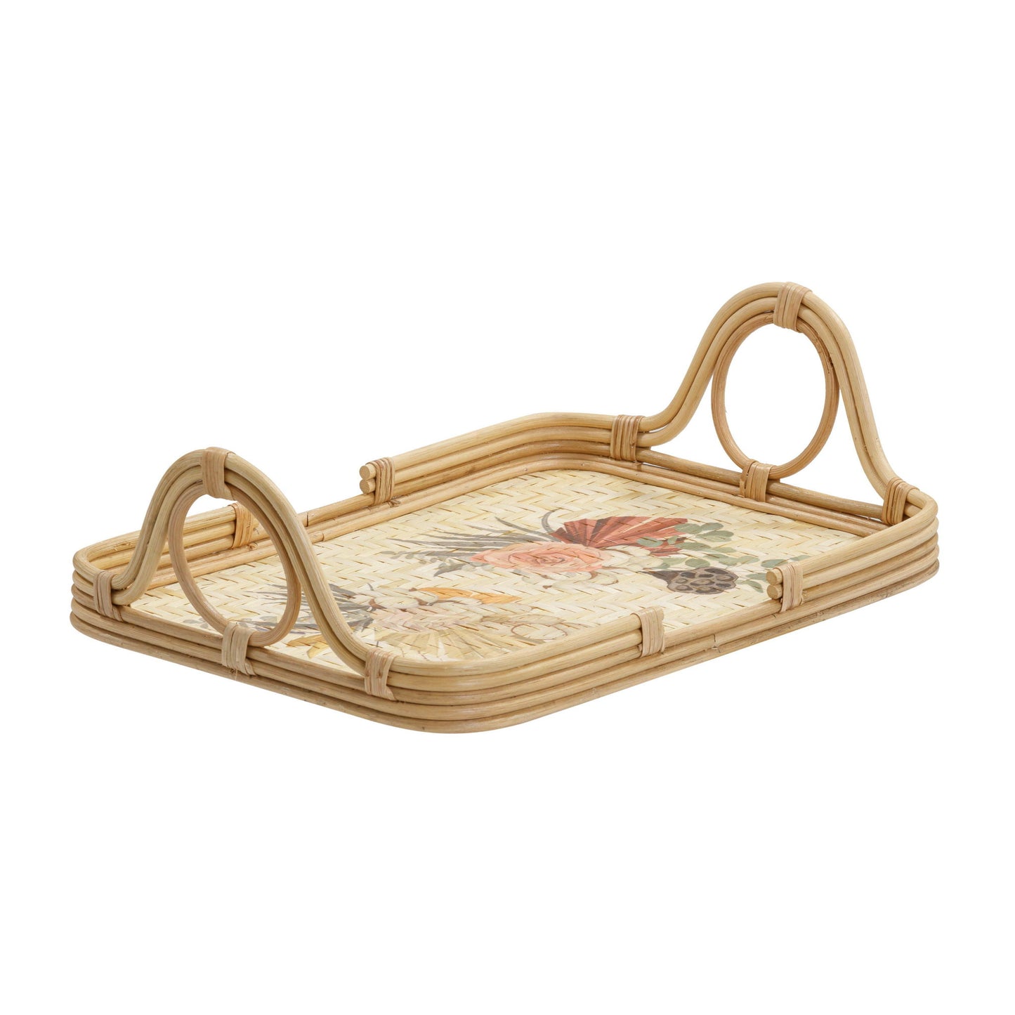 Corey - Floral Bamboo Tray - Multi
