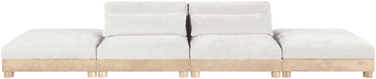 Turin - Chenille Fabric Upholstered Modular Sectional - White