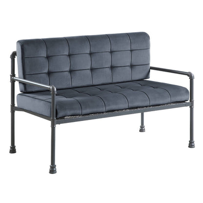 Brantley - Loveseat - Gray Velvet & Sandy Gray