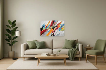 Sonic Prism Burst - 39" x 59" Framed Wall Art