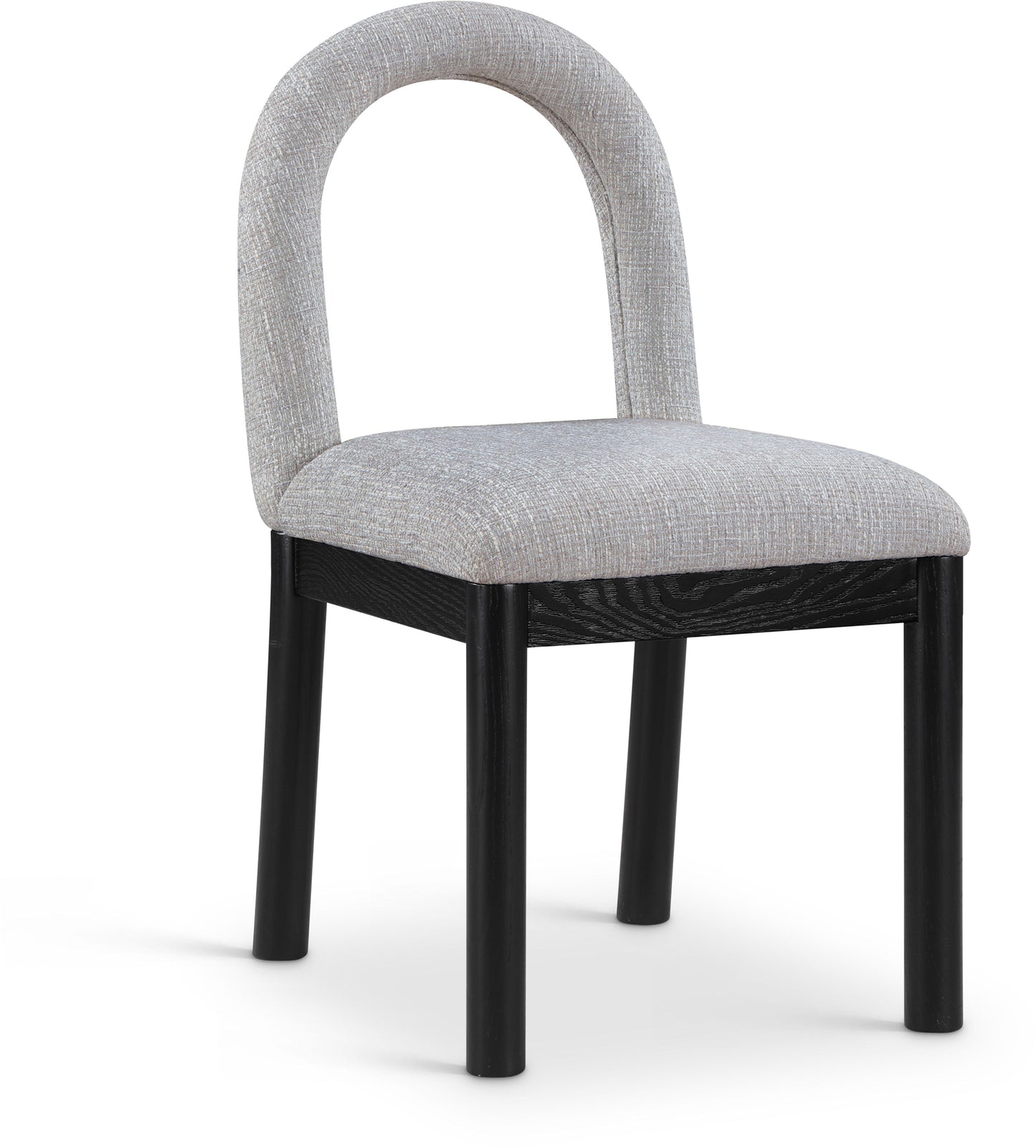 Conrad - Linen Dining Chair With Black Legs