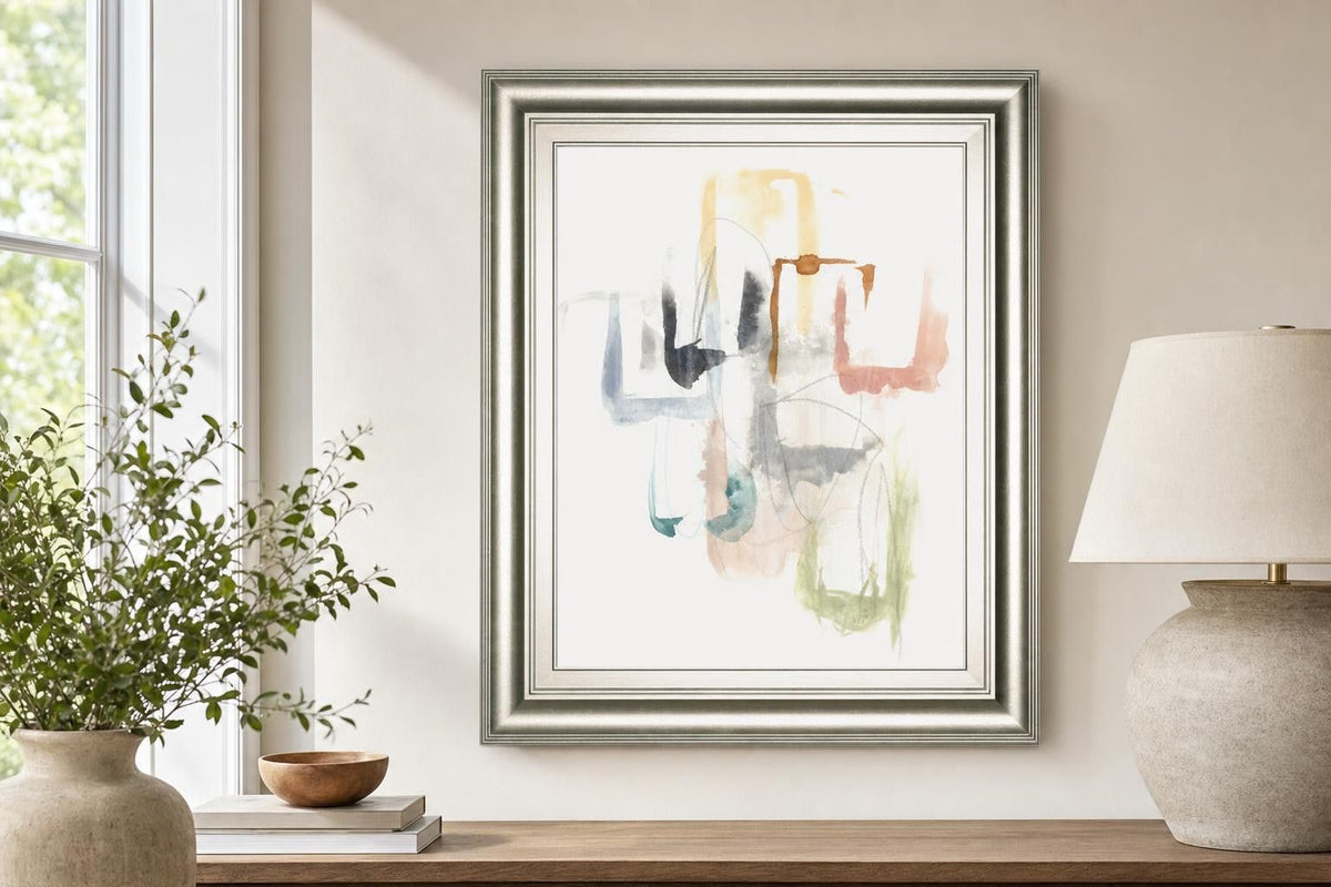 22x26 Pastel Windows I By June Erica Vess - Silver