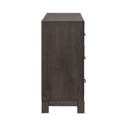 Modern Edge - 2 Door 6 Drawer Dresser - Brown