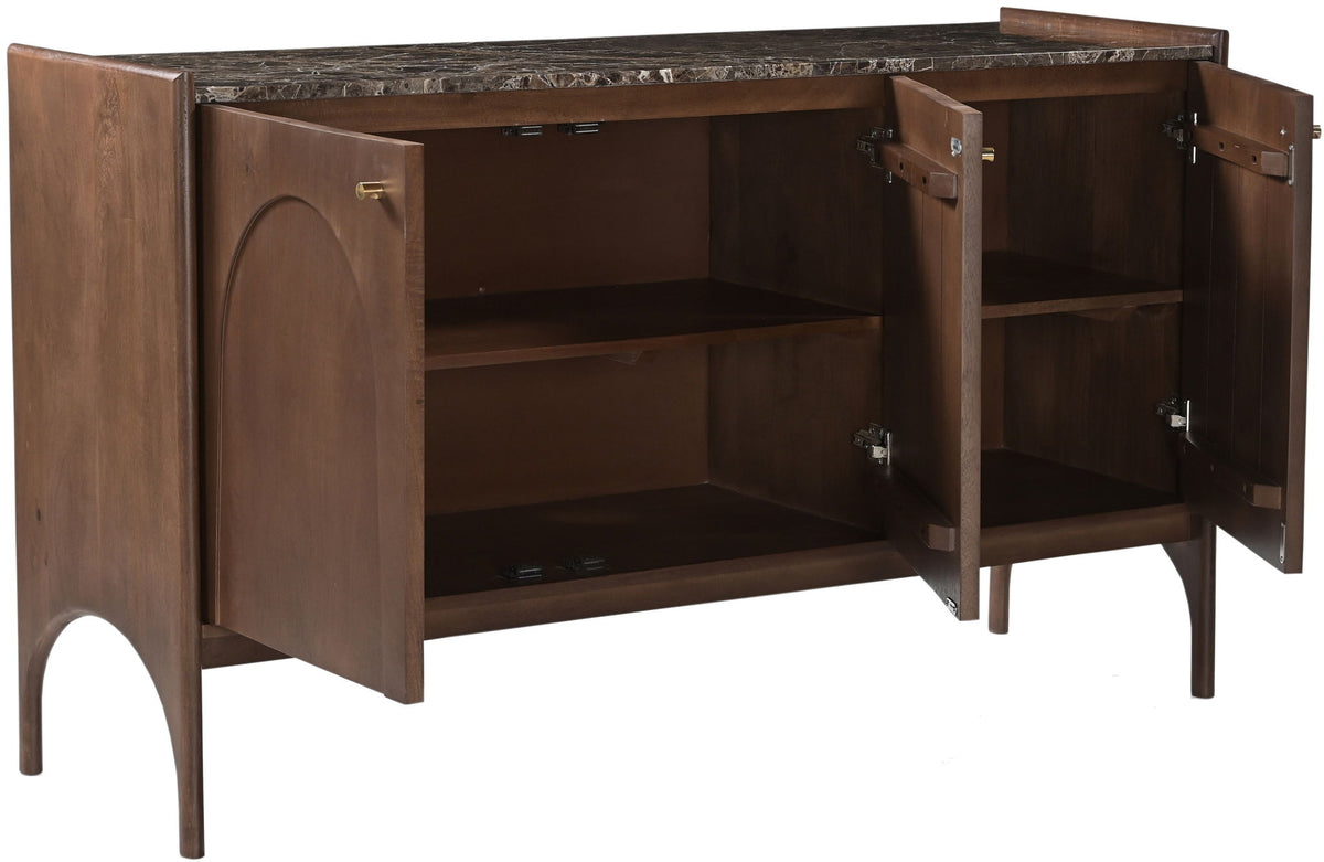 Veya - 57" Genuine Marble And Mango Wood Sideboard / Buffet