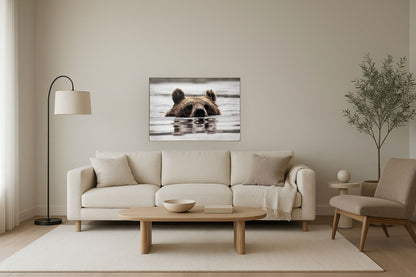 "Silent Watch" Canvas In Frame - Brown / Earthy Tones