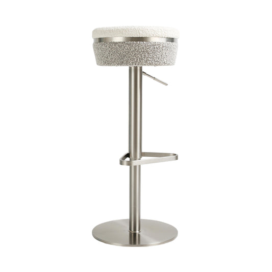 Astro - Boucle Adjustable Stool - White / Gray