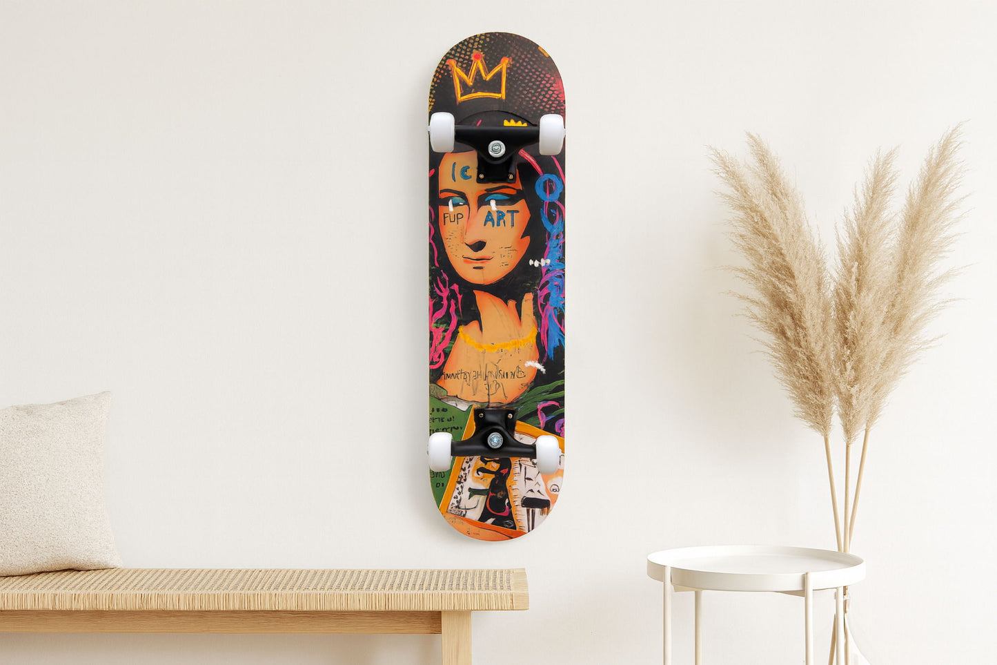 Skateboard - Graffiti Mona Lisa - Beige