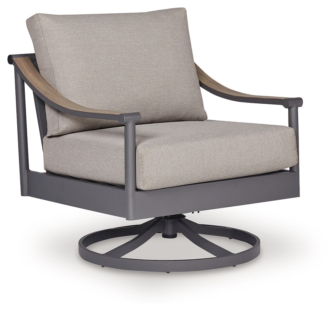 Ocean Beach - Swivel Lounge With Cushion - Gray
