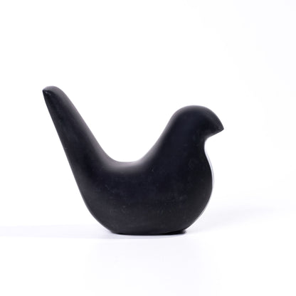 Marble Bird Statue - Black