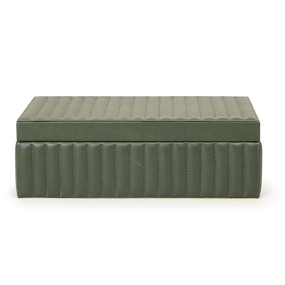 Eton - Ribbed Vegan Leather Hospitality Grade Storage Box - Green