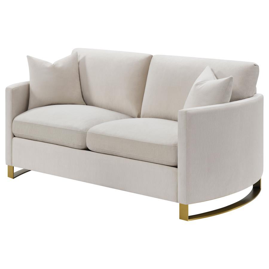 Corliss - Upholstered Arched Arm Loveseat - Beige