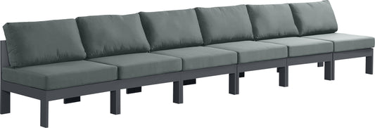 Nizuc - Outdoor Patio Modular Sofa Armless - Grey - Metal