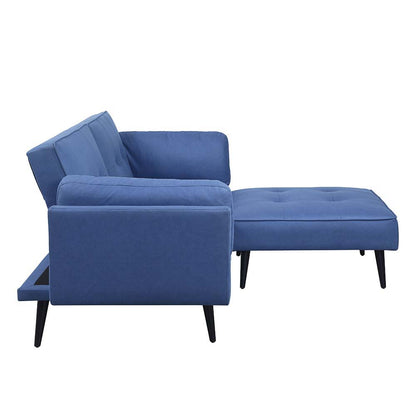 Nafisa - Adjustable Sofa & Ottoman - Blue Fabric