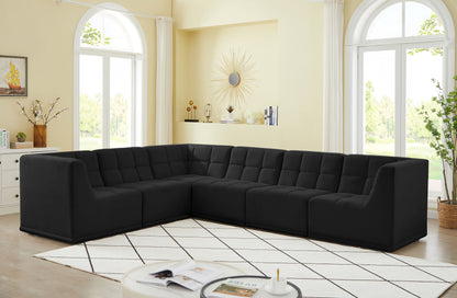 Relax - Modular Sectional 6 Piece - Black - Fabric