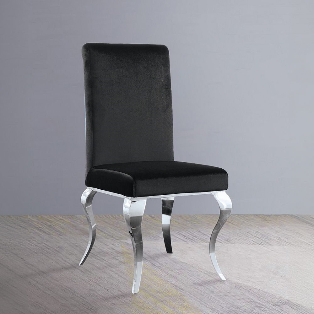 Fabiola - Side Chair (Set of 2) - Black Fabric & Stainless Steel