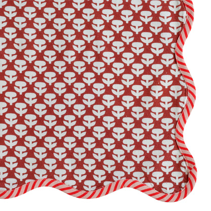 Crissy - Cotton Canvas Printed Napkins (Set of 4) - Rust Vintage Floral