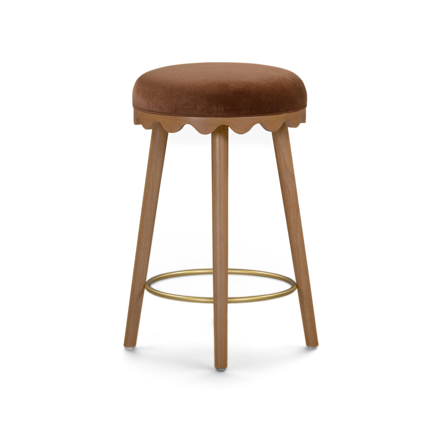 Oodle - Performance Vegan Mohair Light Walnut Stool