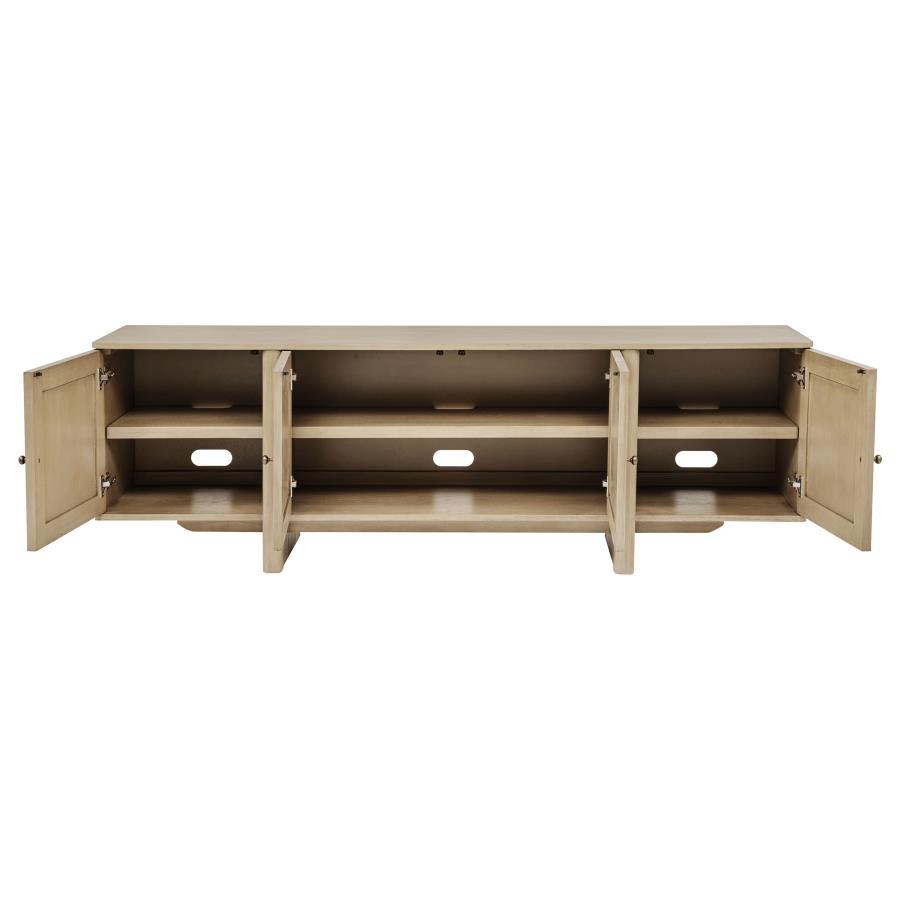 Kailani - 79" 4-door Cane TV Stand Media Console - Beige Oak