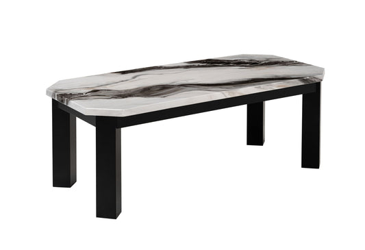 T06 - Coffee Table With End Table - Black / White