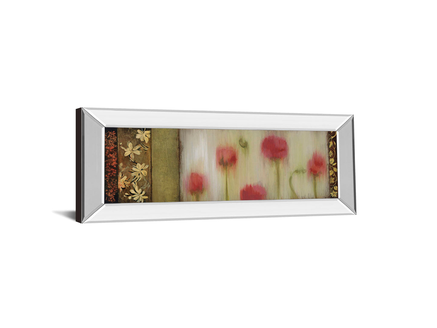 Rain Flower Il By Dysart - Mirror Framed Print Wall Art - Red