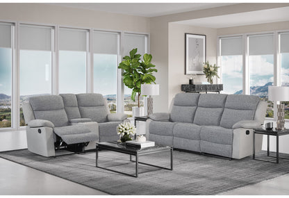 U6027 - Reclining Sofa / Console Reclining Loveseat - Dark Gray / Light Gray