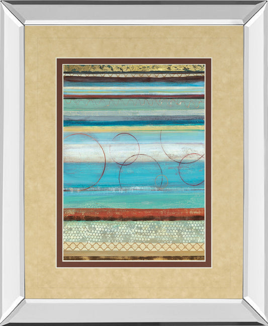 Strata I By Tava Studios - Mirror Framed Print Wall Art - Blue
