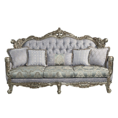 Miliani - Sofa With 5 Pillows - Fabric & Antique Bronze