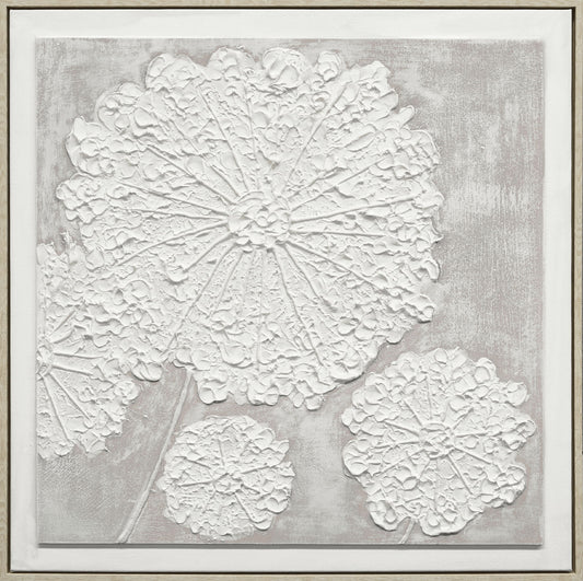 "Textured Elegance I" Hand-Painted Canvas In Frame - Neutral