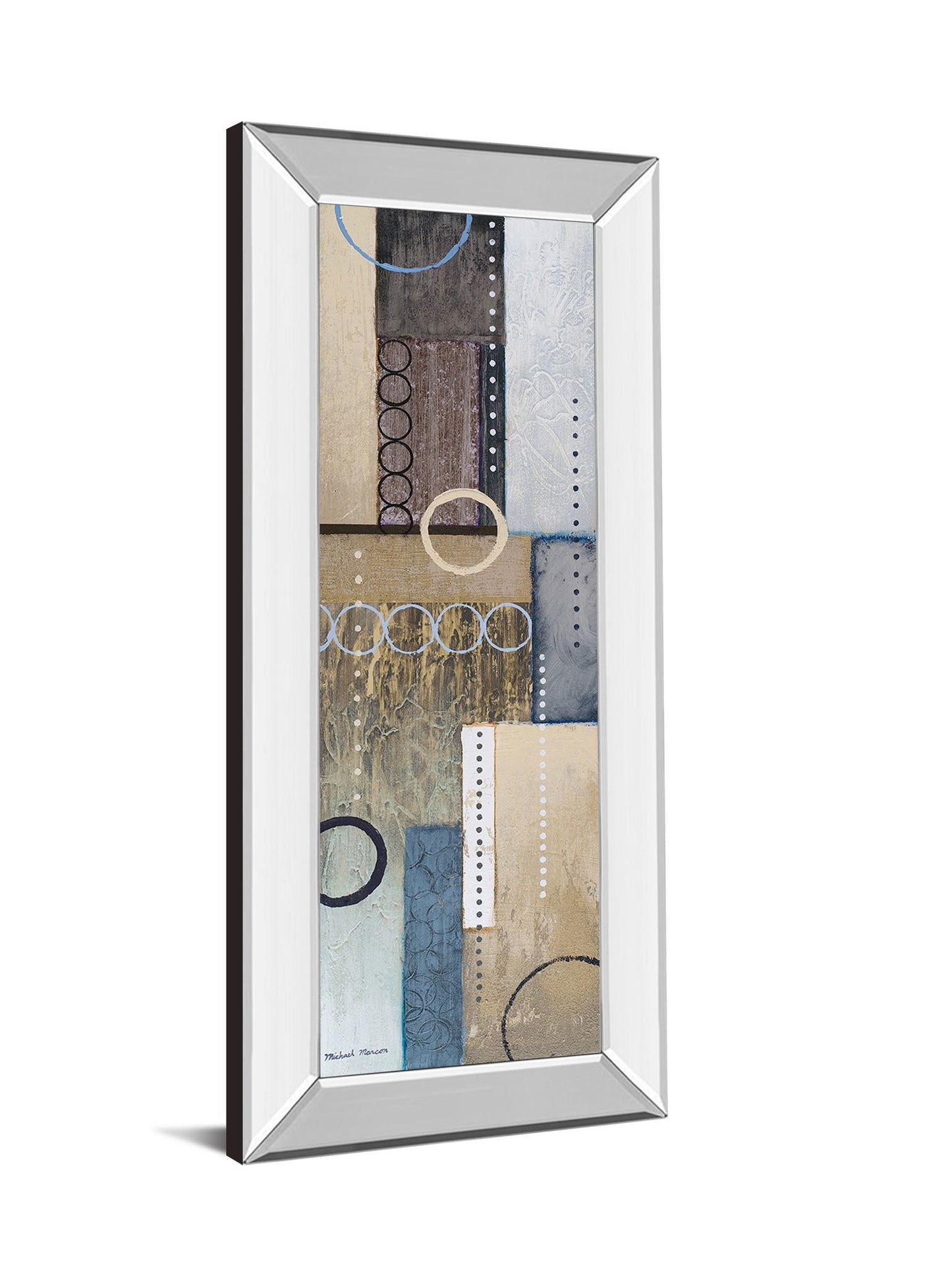 Color Of Rain I By Michael Marcon - Mirror Framed Print Wall Art - Beige