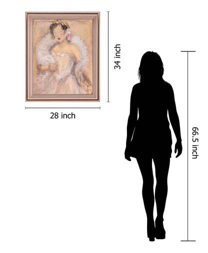Rosy Evening Muse - 28" x 34" Framed Wall Art