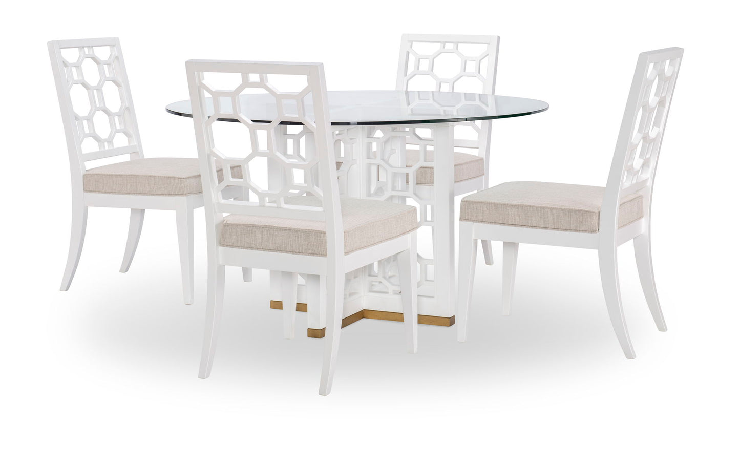 Chelsea by Rachael Ray - Complete Glass Table - White