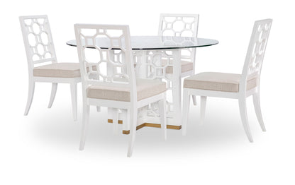 Chelsea by Rachael Ray - Complete Glass Table - White