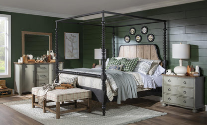 Vintage Market - Complete Bobbin Post Canopy Bed