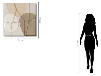 Roped Pebble Harmony - 39" x 39" Framed Wall Art