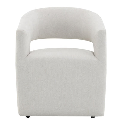 Libni - Arm Chair With Casters - Cream Linen