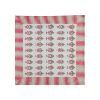 Crissy - Cotton Canvas Printed Napkins (Set of 4) - Pink Vintage Floral