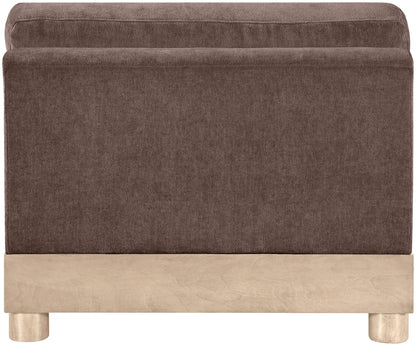 Turin - Chenille Fabric Upholstered Modular Armless Chair - Natural Base