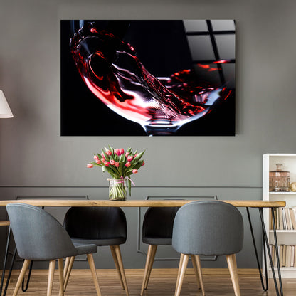 Crimson Pour Tempered Glass - Black / Red