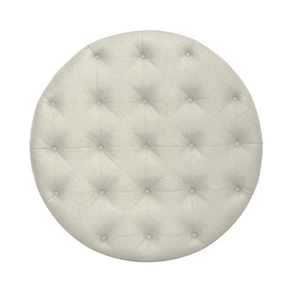 Americana Farmhouse - Round Cocktail Ottoman - Dusty Taupe