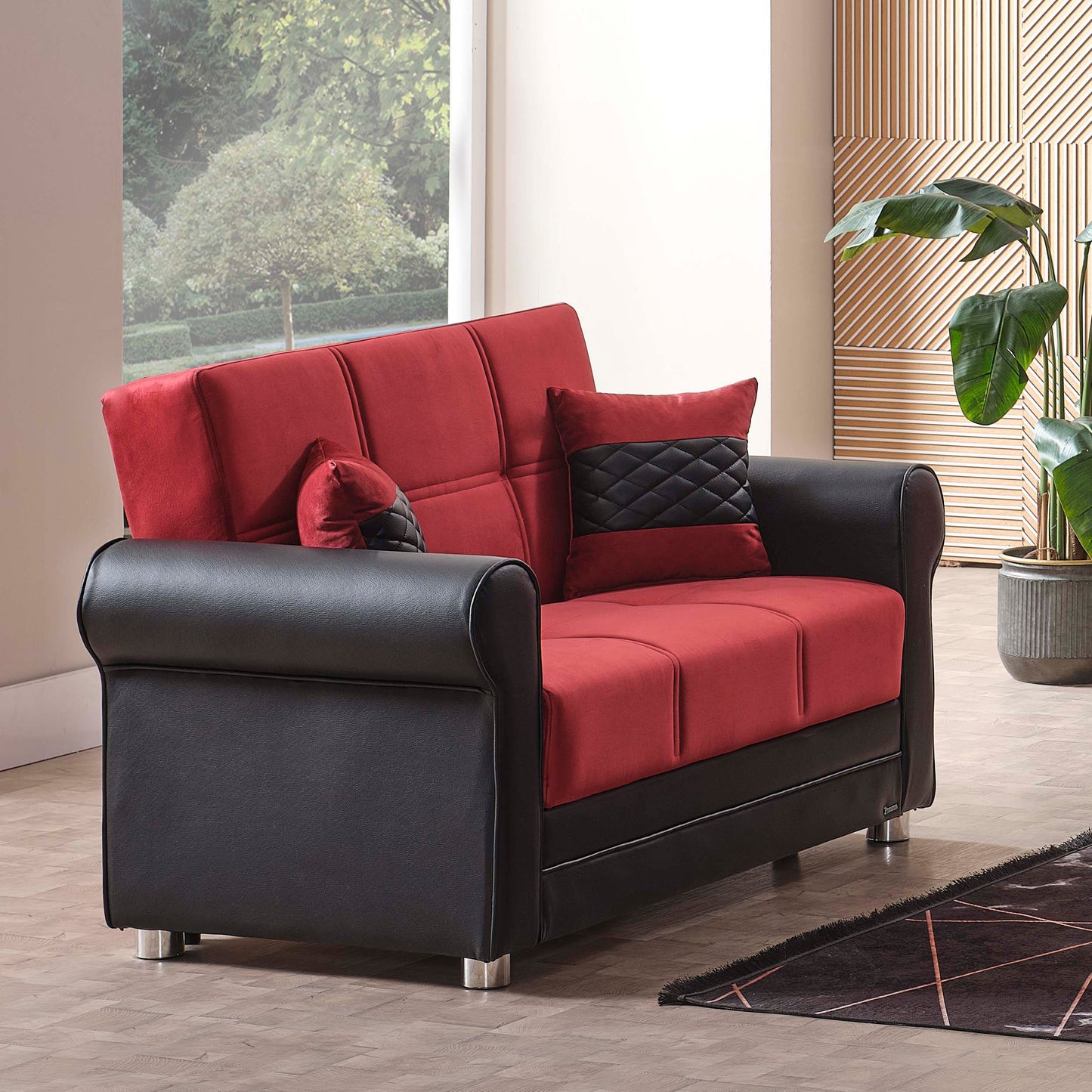 Ottomanson Avalon - Upholstered Convertible Loveseat With Storage