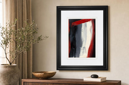 34x40 Red Streak II By Sharon Gordon - Dark Gray