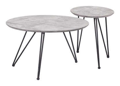 Kerris - Coffee Table Set - Gray & Black