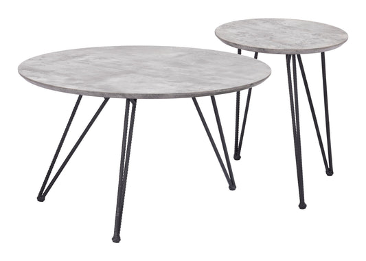 Kerris - Coffee Table Set - Gray & Black