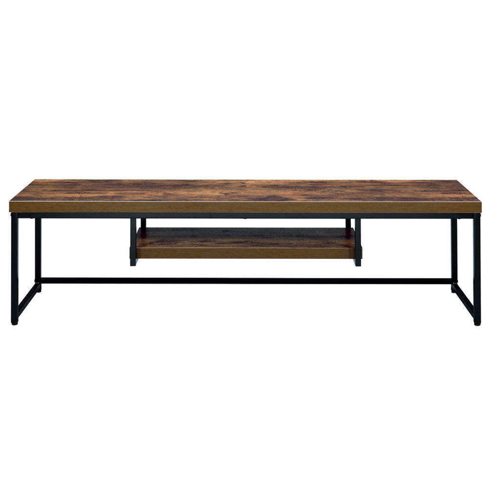 Bob - 16" TV Stand - Weathered Oak & Black Metal
