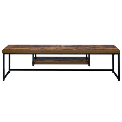 Bob - 16" TV Stand - Weathered Oak & Black Metal