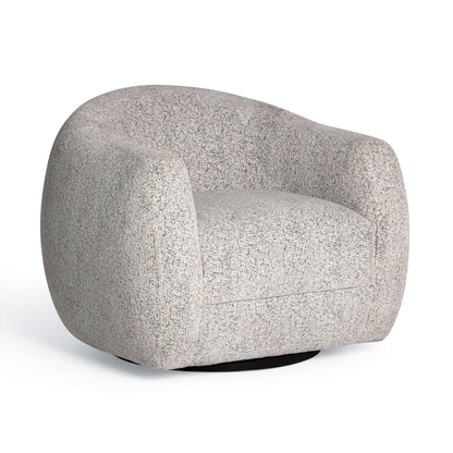 Judy - Woven Fabric Swivel Chair - Black / White